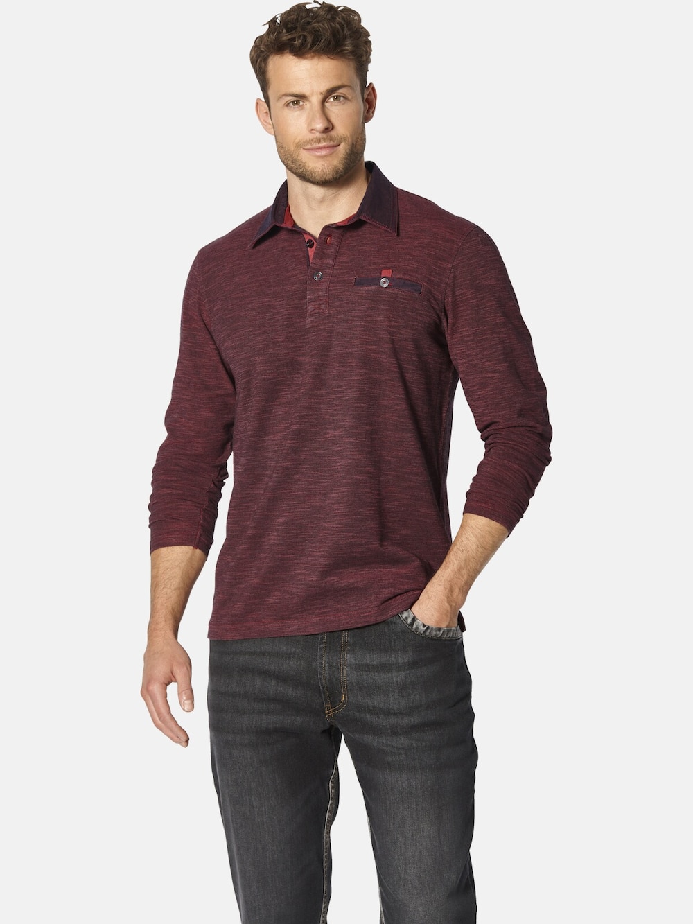 Große Größen Langarm-Poloshirt ZUPATERRI, Herren, rot, Größe: XXL, Baumwolle, Happy Size DE Men von Happy Size DE Men