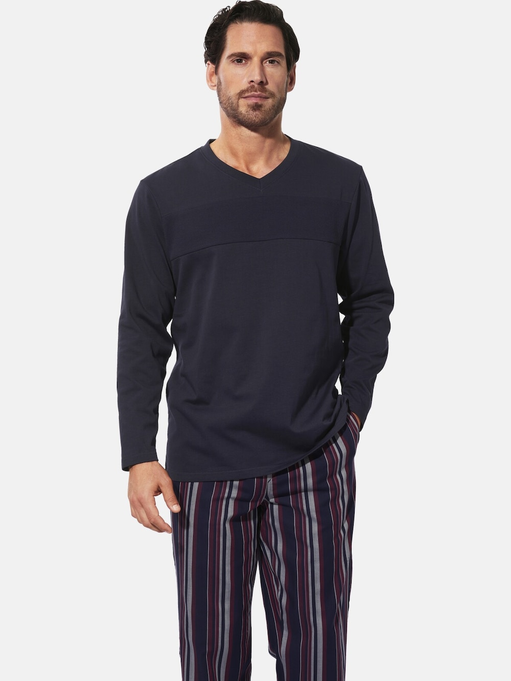 Große Größen Langarmshirt CARMINO, Herren, grau, Größe: XXL, Baumwolle, Happy Size DE Men von Happy Size DE Men