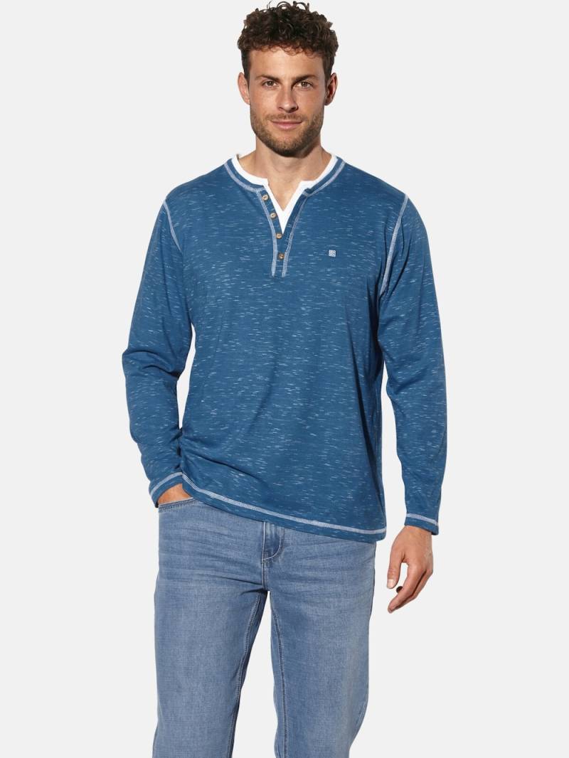 Große Größen Langarmshirt GIVIRA, Herren, blau, Größe: 50, Baumwolle, Happy Size DE Men von Happy Size DE Men