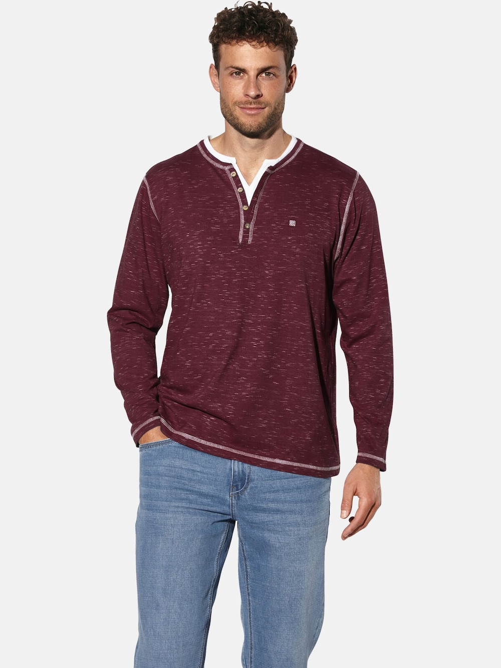 Große Größen Langarmshirt GIVIRA, Herren, rot, Größe: 50, Baumwolle, Happy Size DE Men von Happy Size DE Men