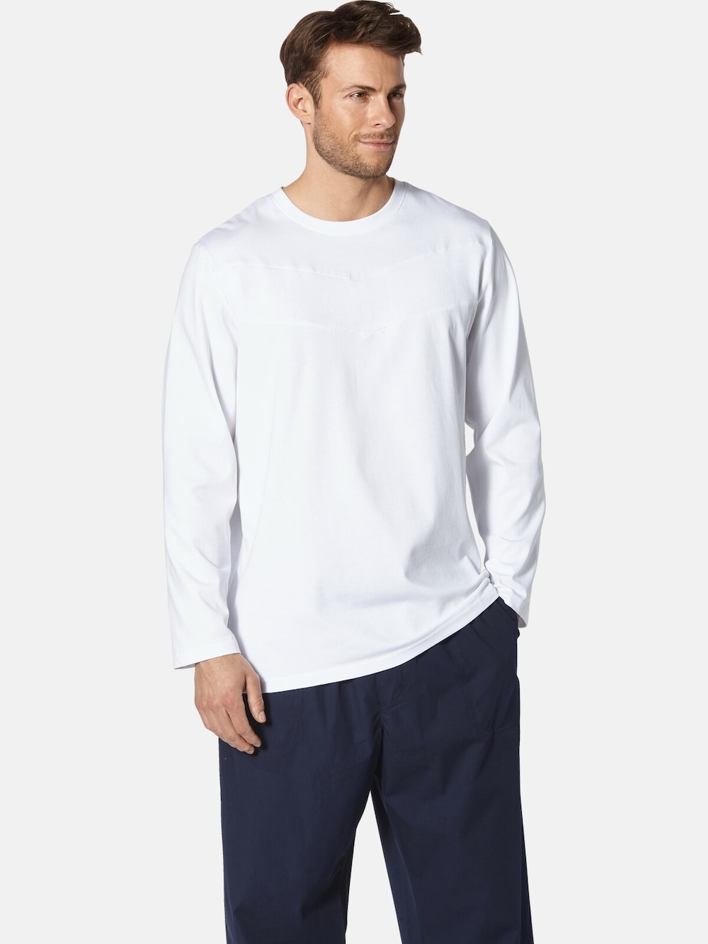 Große Größen Langarmshirt GULLITOSSI, Herren, weiß, Größe: XL, Baumwolle, Happy Size DE Men von Happy Size DE Men