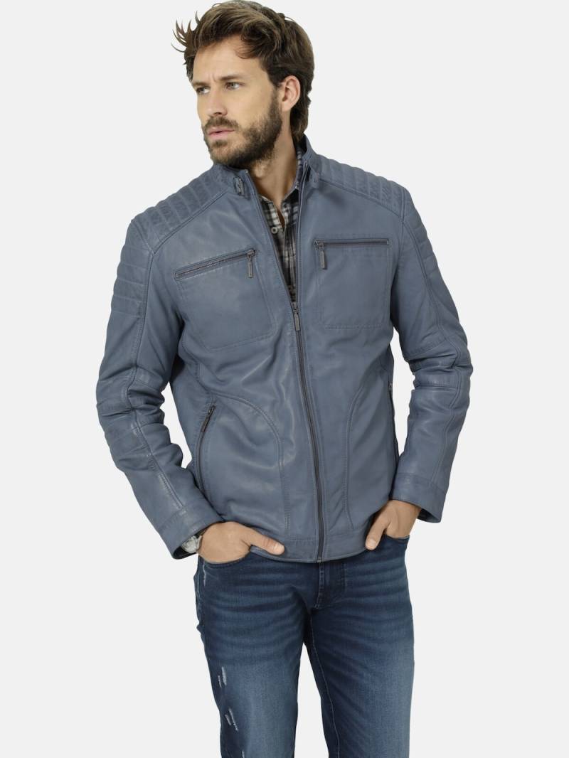 Große Größen Lederjacke ZANZINO, Herren, blau, Größe: 50, Leder, Happy Size DE Men von Happy Size DE Men