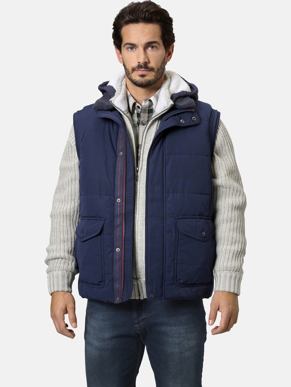 Große Größen Outdoorweste ALBERICO, Herren, grau, Größe: 54, Polyester/Baumwolle, Happy Size DE Men von Happy Size DE Men
