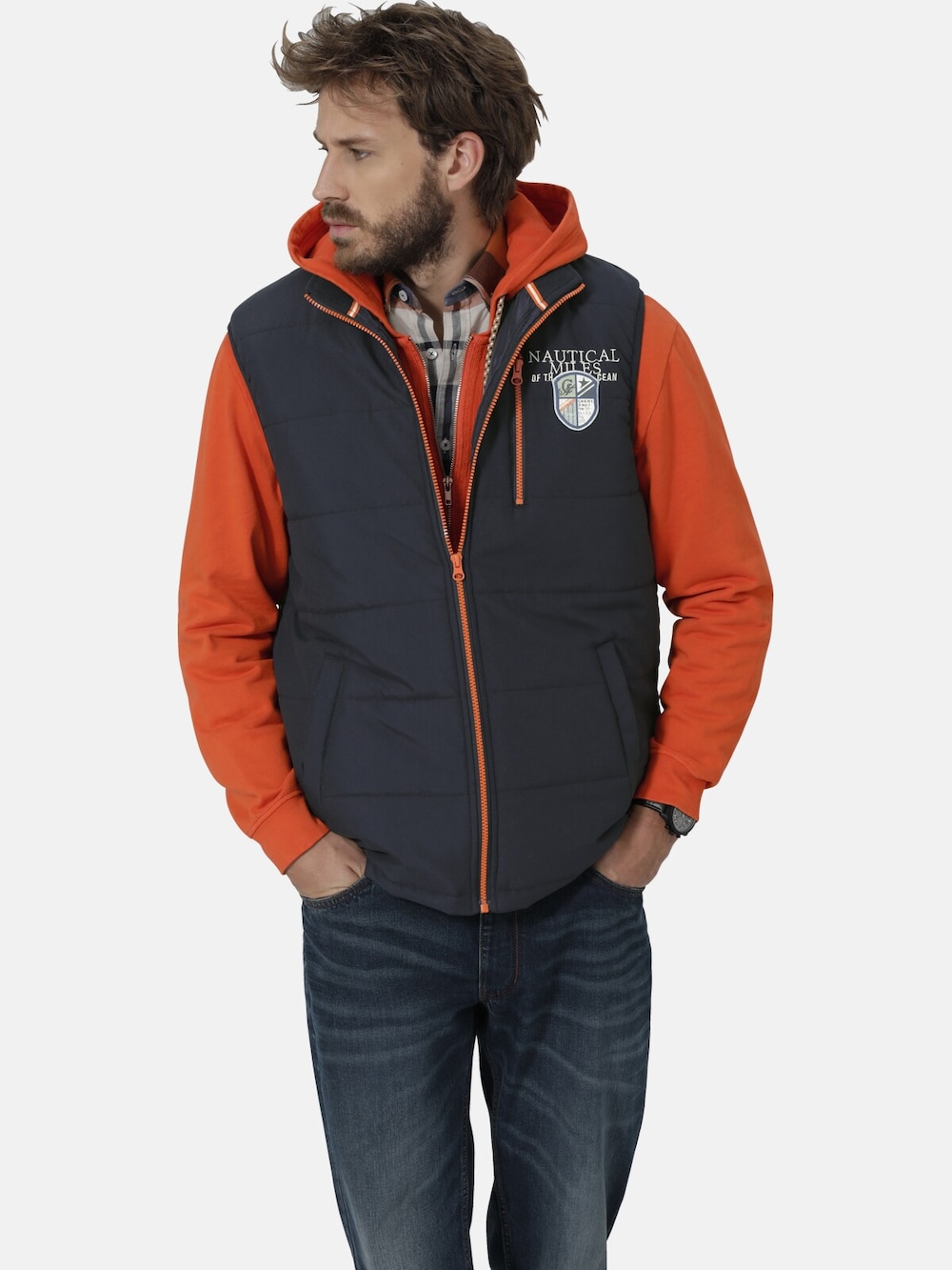 Große Größen Outdoorweste FIOREVERTA, Herren, grau, Größe: 54, Polyester, Happy Size DE Men von Happy Size DE Men