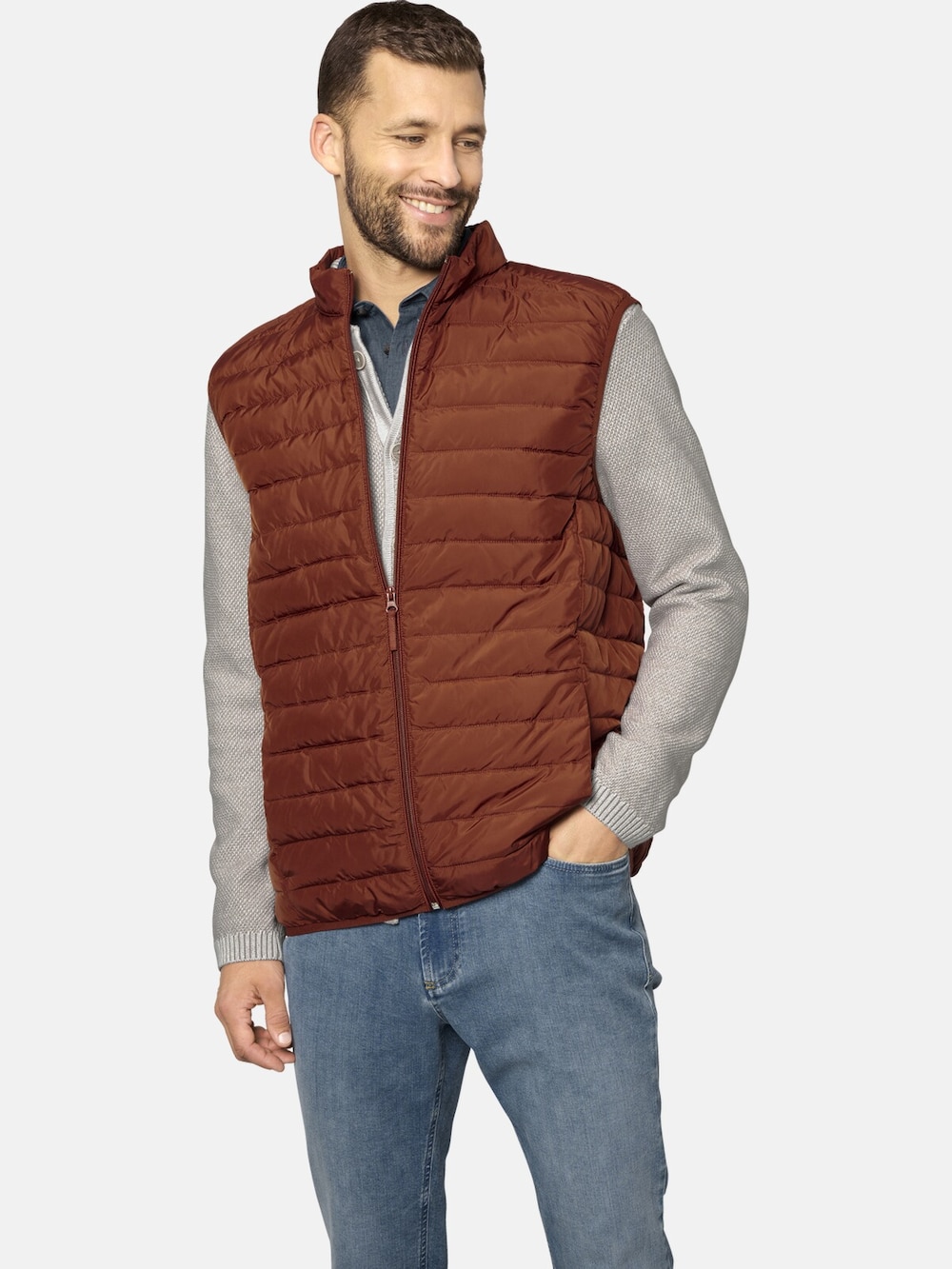 Große Größen Outdoorweste FIOREVUNZA, Herren, rot, Größe: 56, Polyester, Happy Size DE Men von Happy Size DE Men