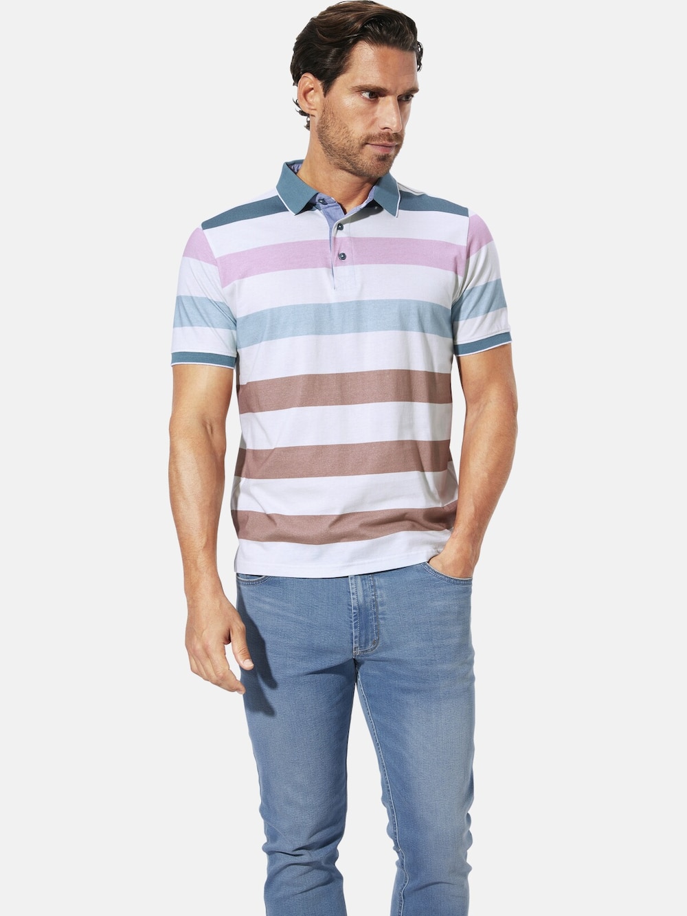 Große Größen Poloshirt ALRIN, Herren, weiß, Größe: XL, Baumwolle, Happy Size DE Men von Happy Size DE Men