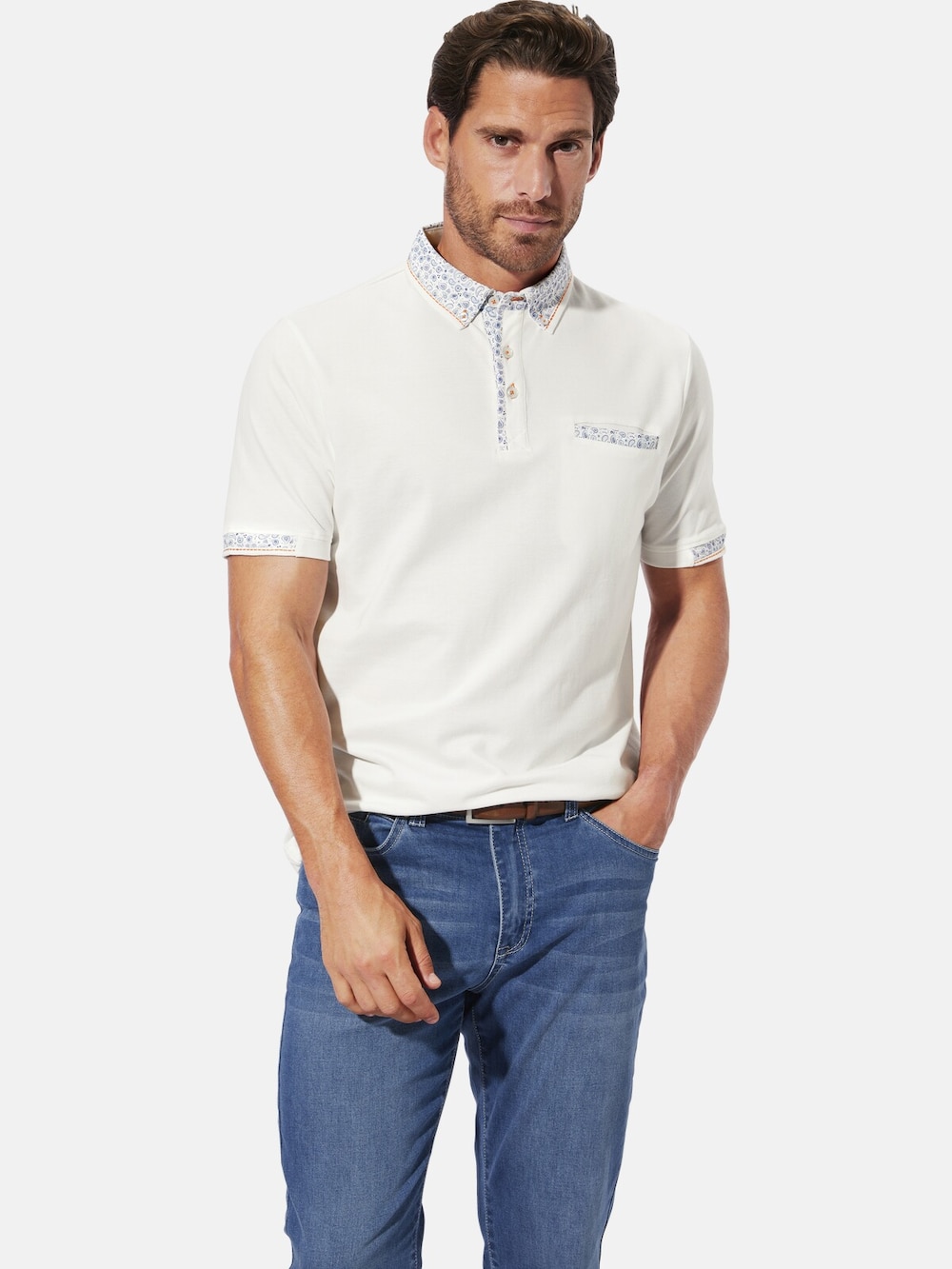 Große Größen Poloshirt ANLOR, Herren, weiß, Größe: XXL, Baumwolle, Happy Size DE Men von Happy Size DE Men