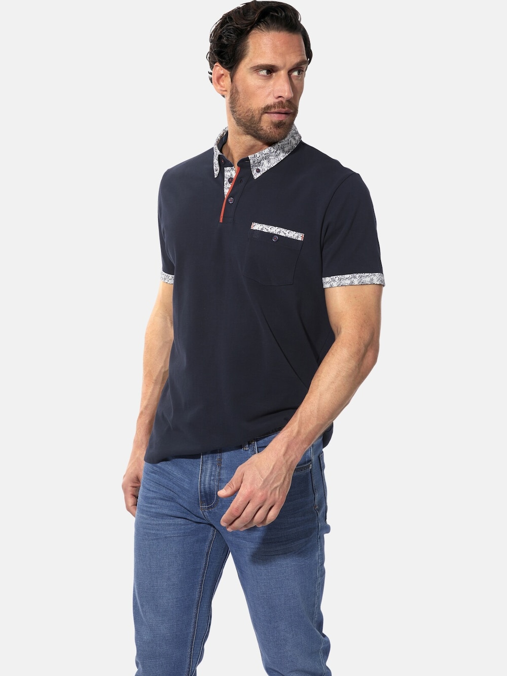 Große Größen Poloshirt CALETELLI, Herren, grau, Größe: XXL, Baumwolle, Happy Size DE Men von Happy Size DE Men