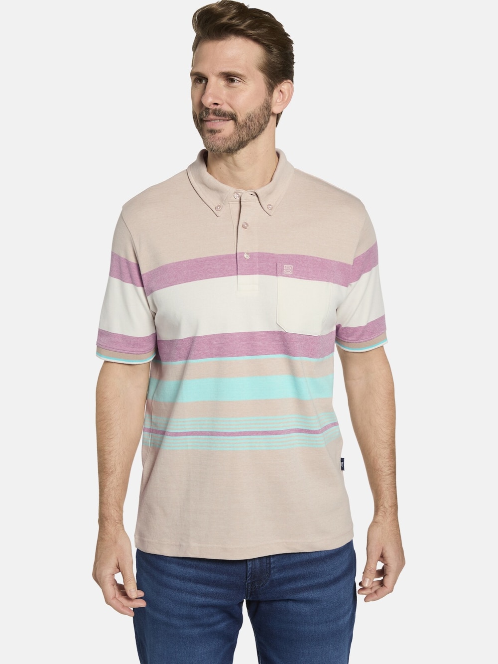 Große Größen Poloshirt ELEGORO, Herren, grau, Größe: 56, Baumwolle, Happy Size DE Men von Happy Size DE Men
