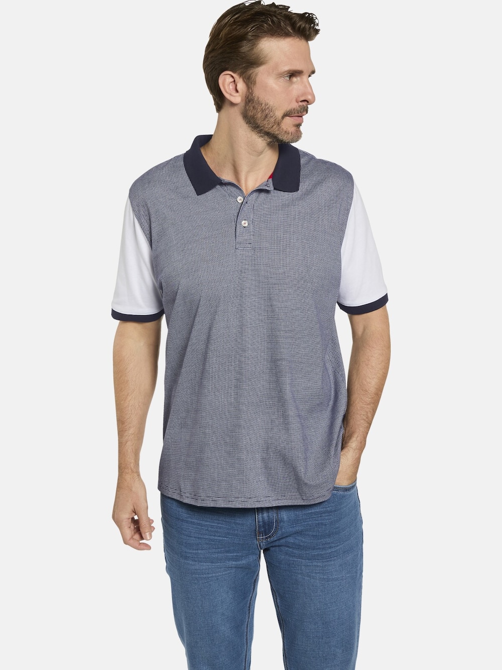 Große Größen Poloshirt ELVENTO, Herren, grau, Größe: 54, Baumwolle, Happy Size DE Men von Happy Size DE Men