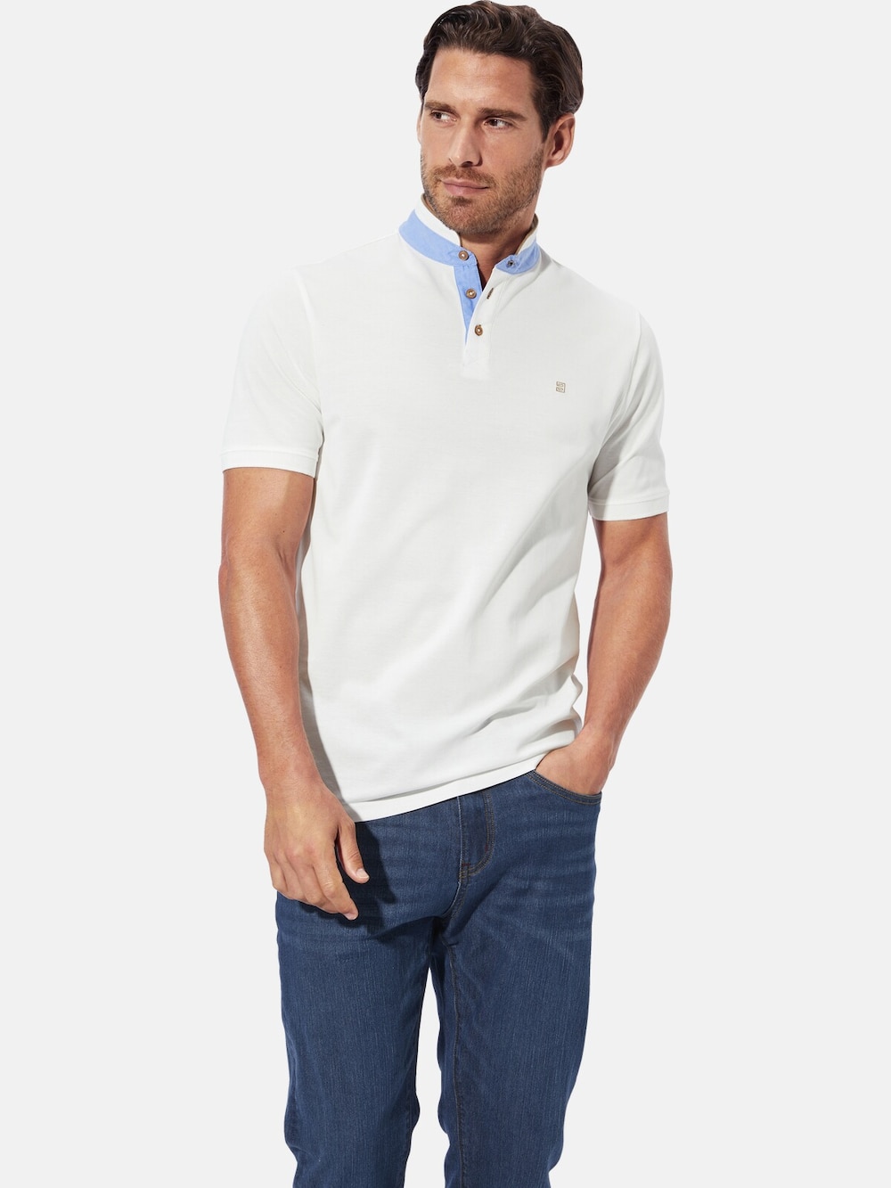 Große Größen Poloshirt GEREN, Herren, weiß, Größe: XXL, Baumwolle, Happy Size DE Men von Happy Size DE Men