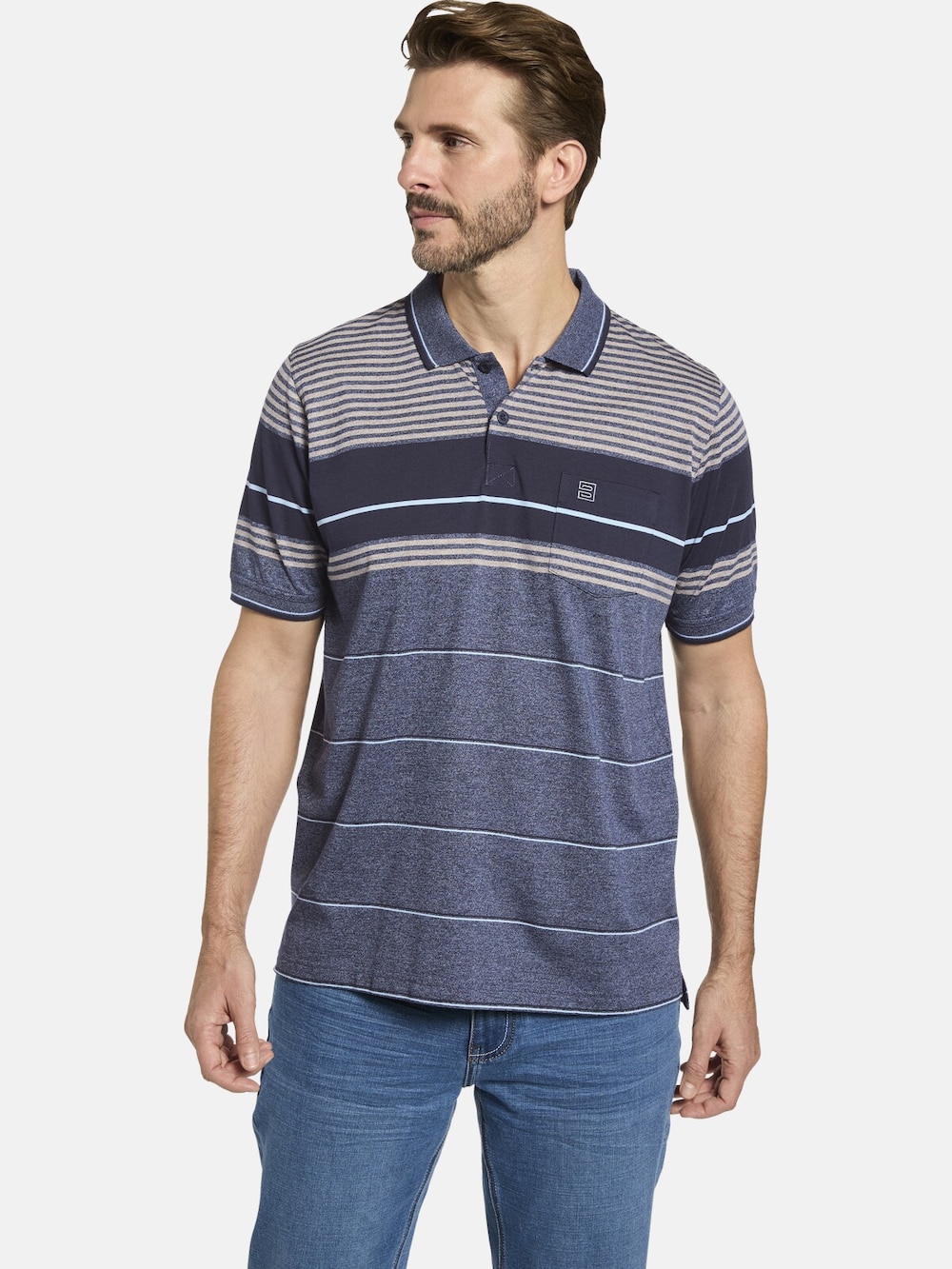 Große Größen Poloshirt GIVITO, Herren, grau, Größe: XXL, Polyester/Baumwolle, Happy Size DE Men von Happy Size DE Men