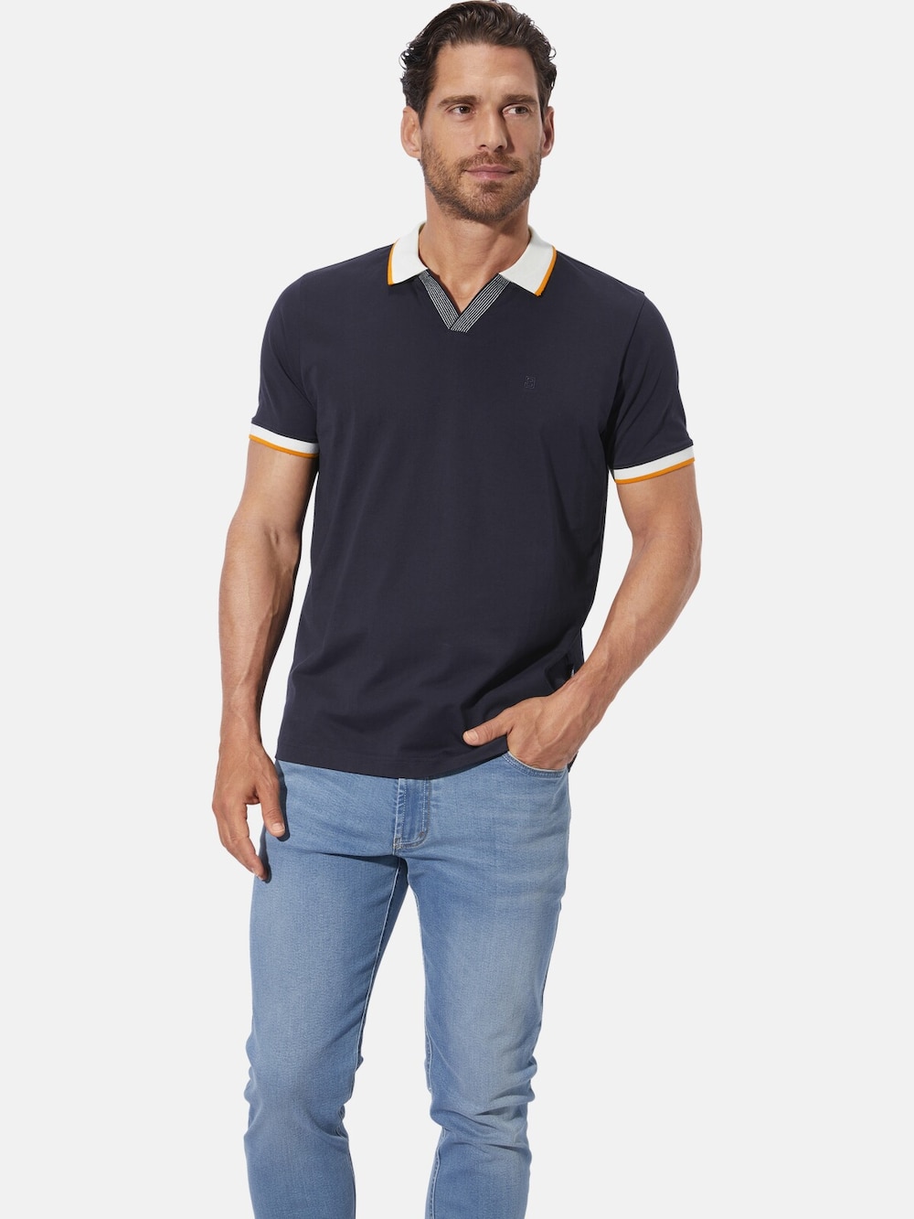 Große Größen Poloshirt ILDAR, Herren, grau, Größe: L, Baumwolle, Happy Size DE Men von Happy Size DE Men