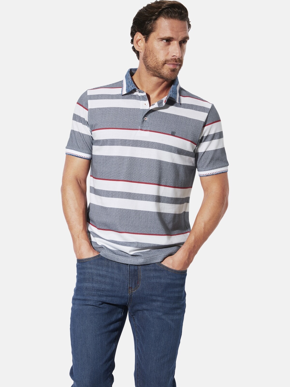 Große Größen Poloshirt ILRON, Herren, blau, Größe: L, Baumwolle, Happy Size DE Men von Happy Size DE Men