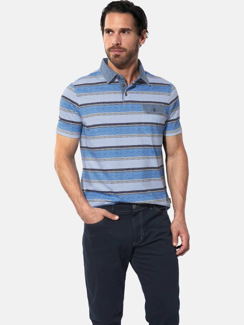 Große Größen Poloshirt INVAR, Herren, blau, Größe: 3XL, Baumwolle, Happy Size DE Men von Happy Size DE Men