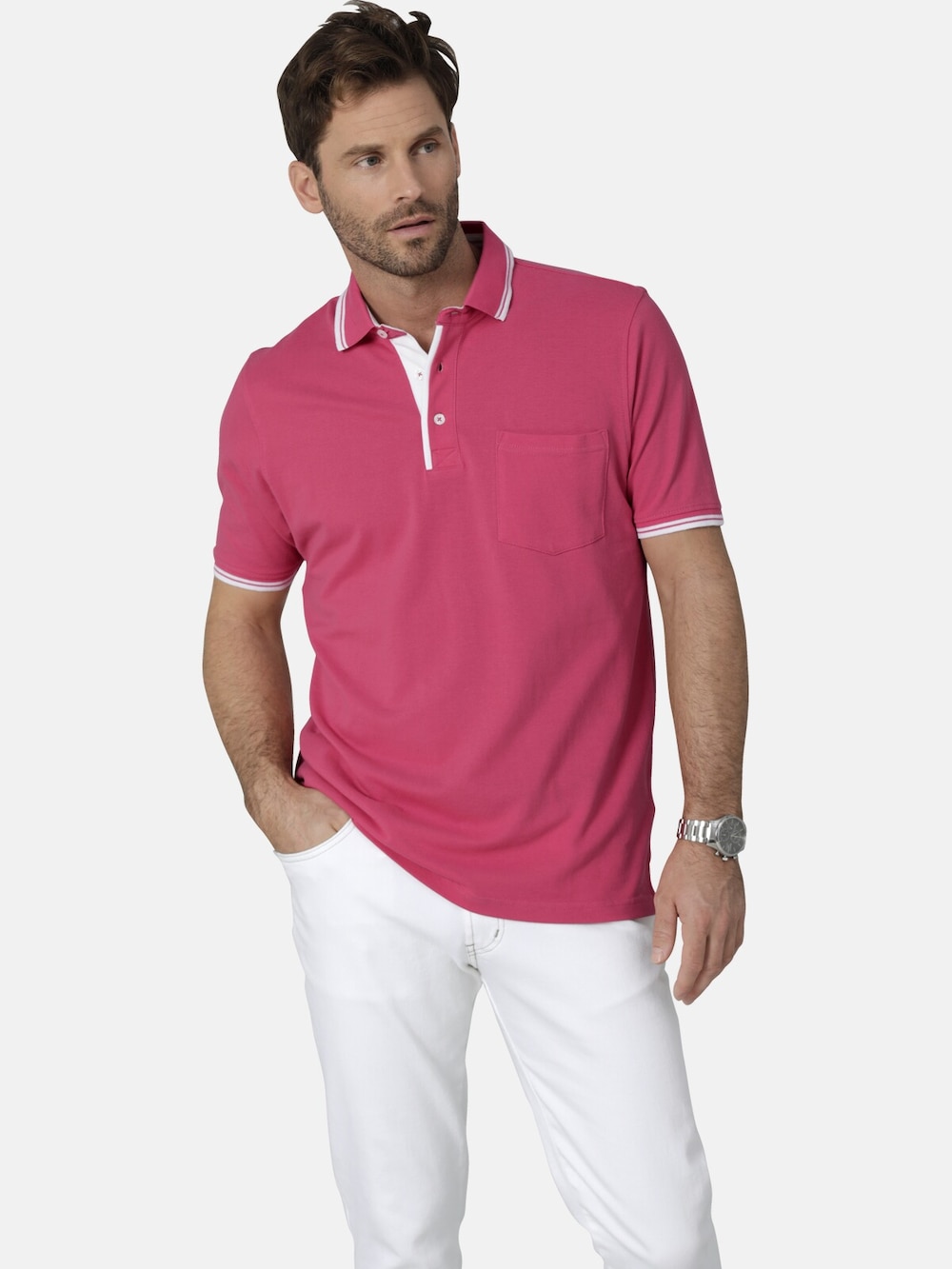 Große Größen Poloshirt TESSAVEST, Herren, rosa, Größe: 58, Baumwolle, Happy Size DE Men von Happy Size DE Men