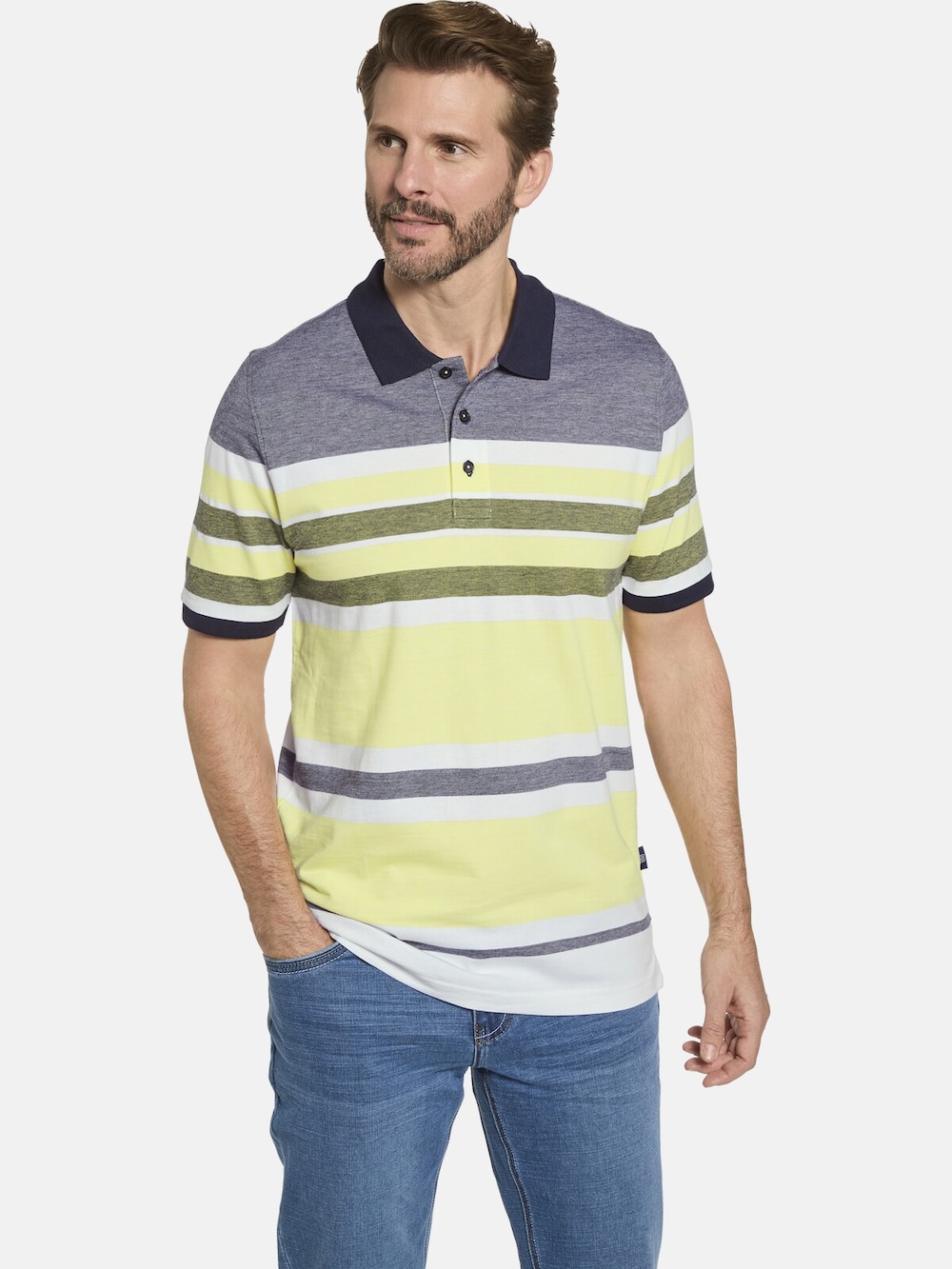 Große Größen Poloshirt TORINELLA, Herren, gelb, Größe: 52, Baumwolle, Happy Size DE Men von Happy Size DE Men