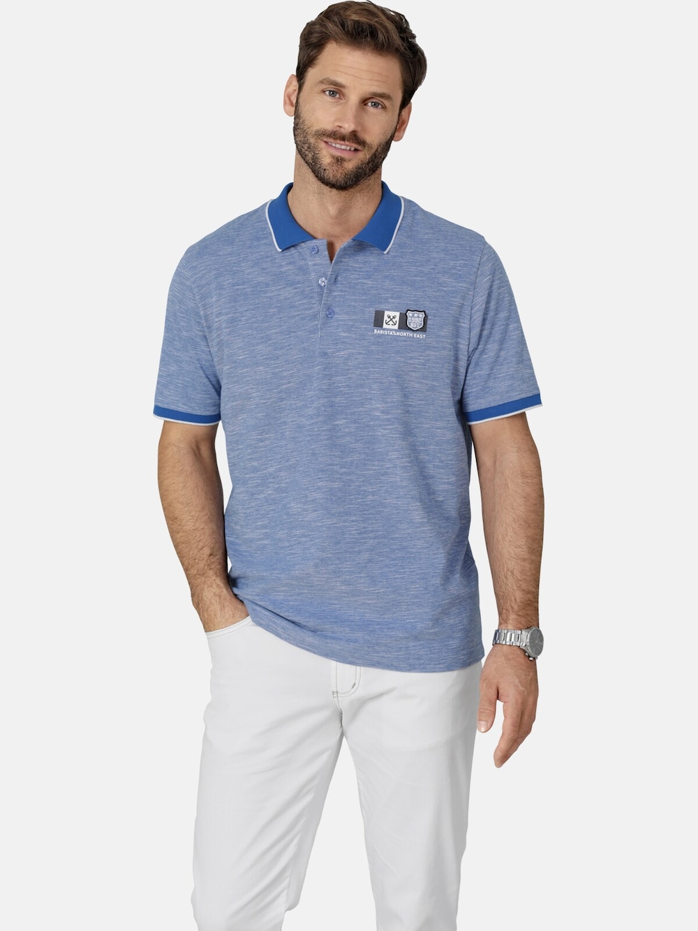 Große Größen Poloshirt TOSCARETTO, Herren, blau, Größe: 3XL, Baumwolle, Happy Size DE Men von Happy Size DE Men