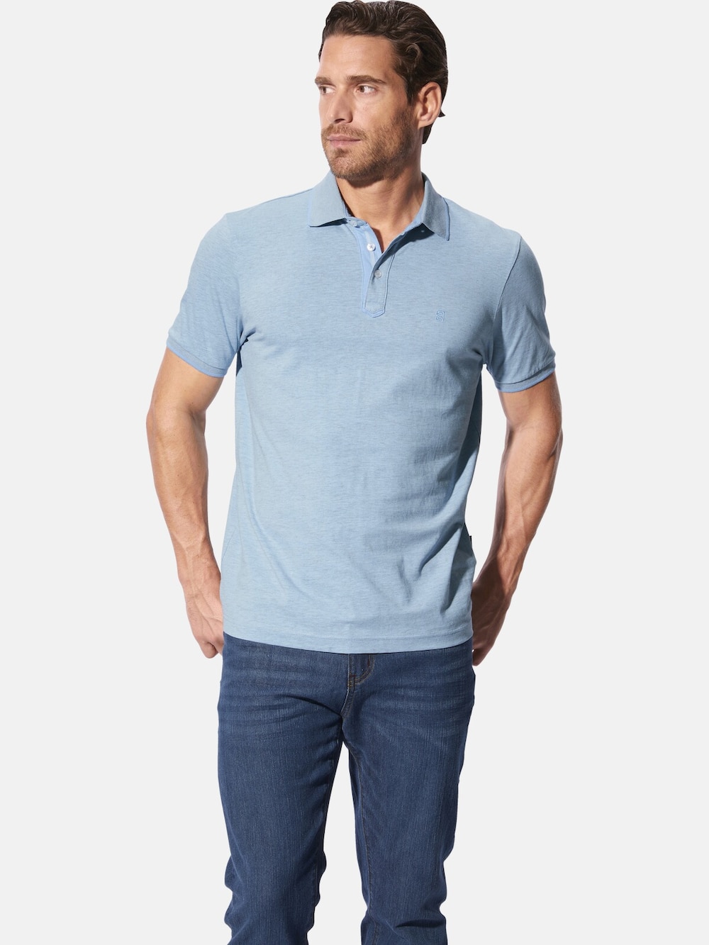 Große Größen Poloshirt TOVIO, Herren, blau, Größe: XXL, Baumwolle, Happy Size DE Men von Happy Size DE Men
