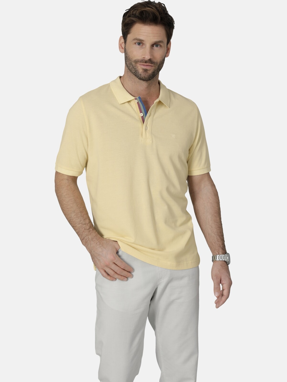 Große Größen Poloshirt UVIANO, Herren, beige, Größe: 54, Baumwolle, Happy Size DE Men von Happy Size DE Men
