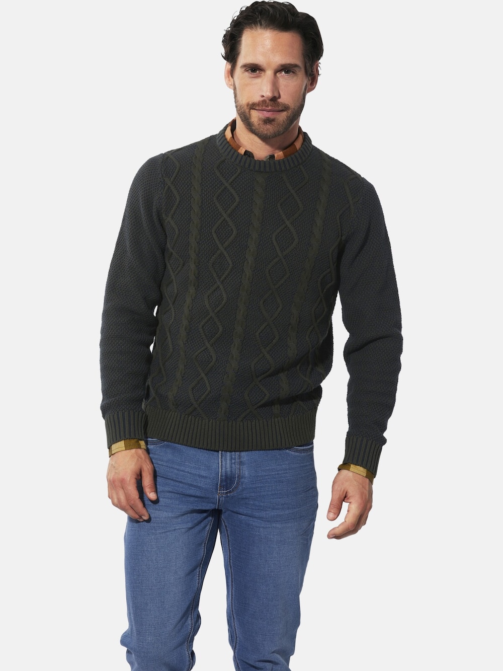 Große Größen Pullover BARLINO, Herren, braun, Größe: XXL, Baumwolle, Happy Size DE Men von Happy Size DE Men