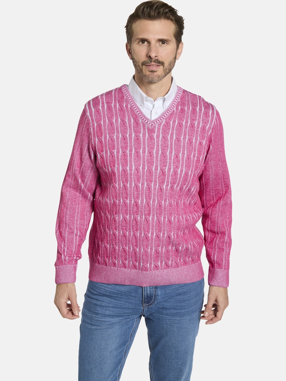 Große Größen Pullover CARIELLO, Herren, rosa, Größe: 60, Baumwolle/Synthetische Fasern, Happy Size DE Men von Happy Size DE Men