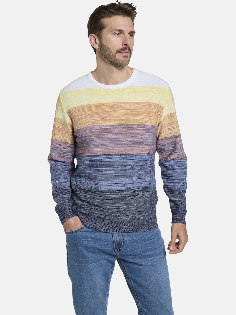 Große Größen Pullover CARIENO, Herren, grau, Größe: XXL, Baumwolle/Synthetische Fasern, Happy Size DE Men von Happy Size DE Men