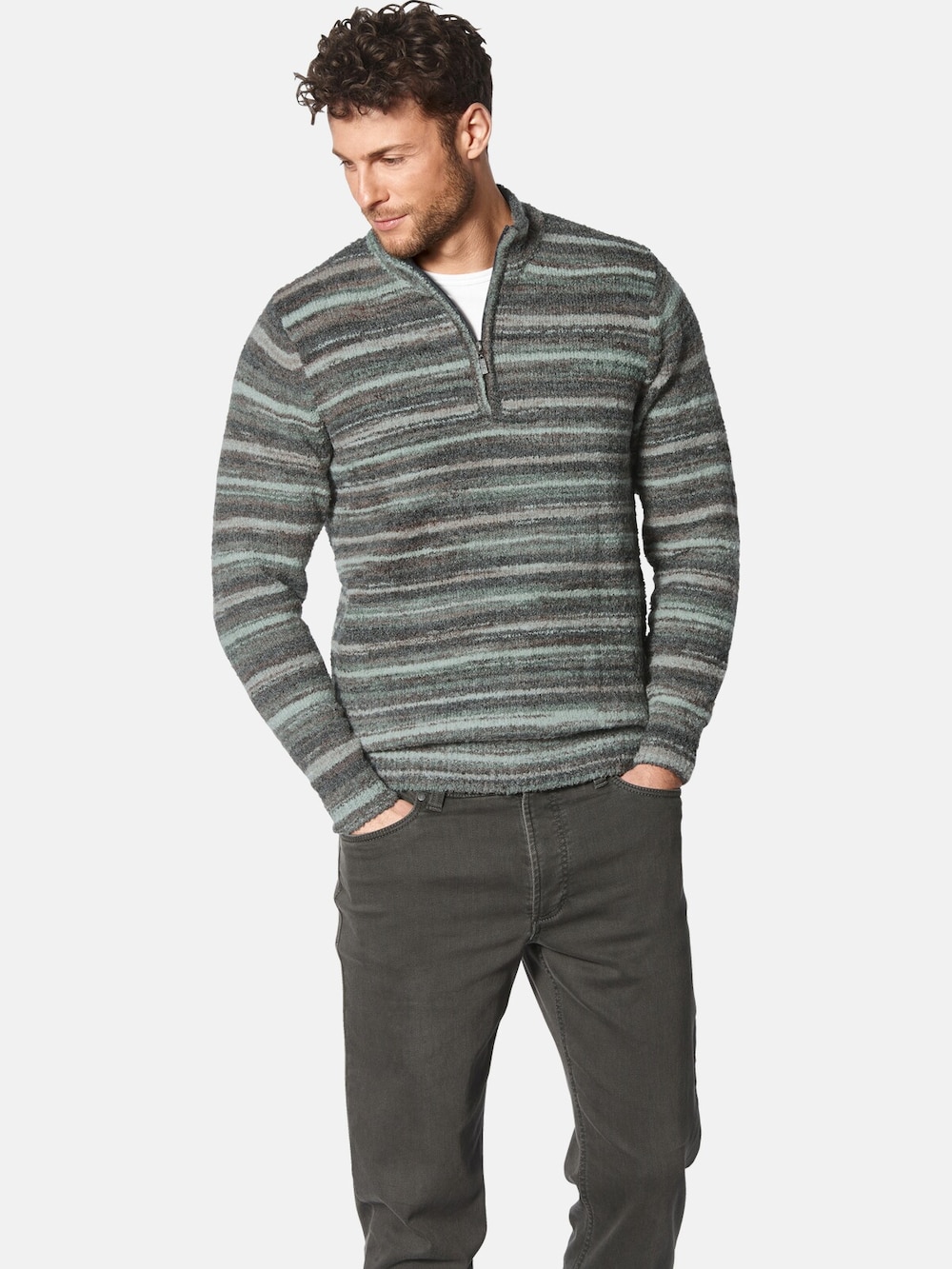 Große Größen Pullover CRUDALESSI, Herren, grau, Größe: L, Synthetische Fasern/Polyester/Wolle, Happy Size DE Men von Happy Size DE Men