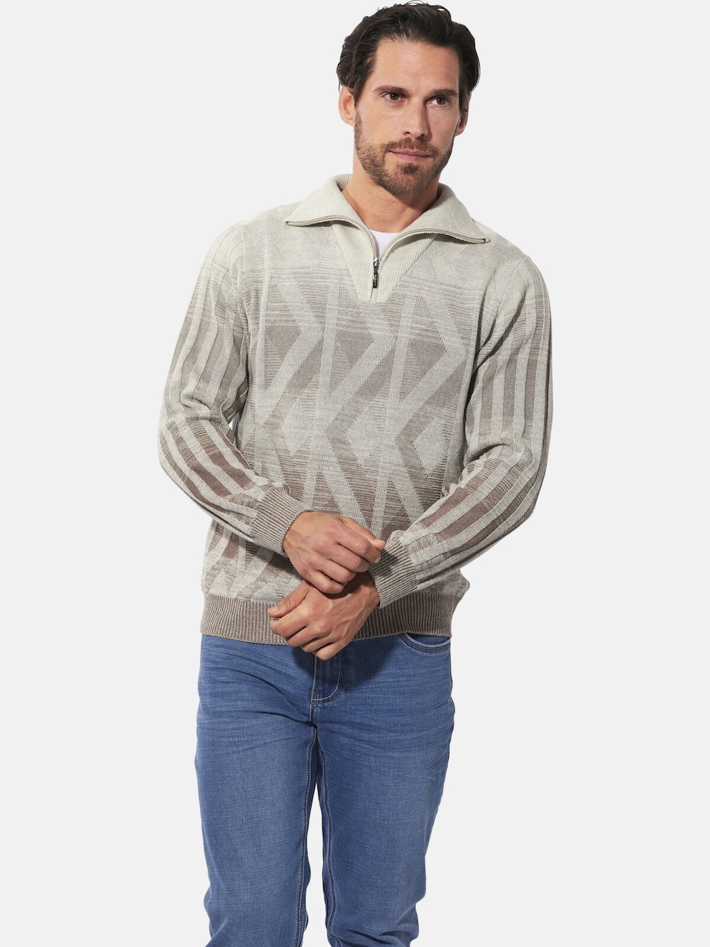 Große Größen Pullover DALVINO, Herren, braun, Größe: XL, Wolle/Synthetische Fasern, Happy Size DE Men von Happy Size DE Men