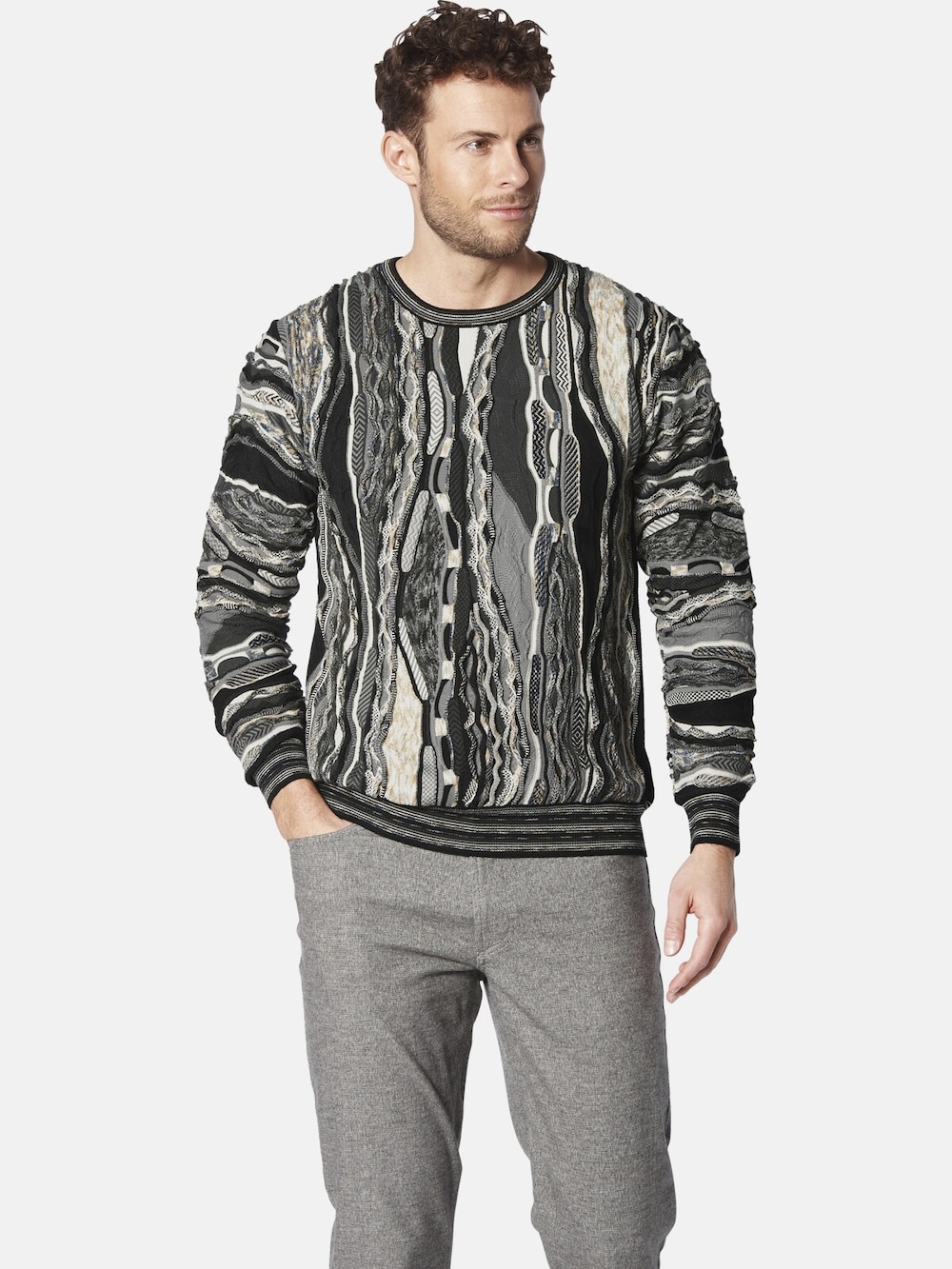 Große Größen Pullover FABISANTO, Herren, braun, Größe: XL, Synthetische Fasern/Wolle, Happy Size DE Men von Happy Size DE Men