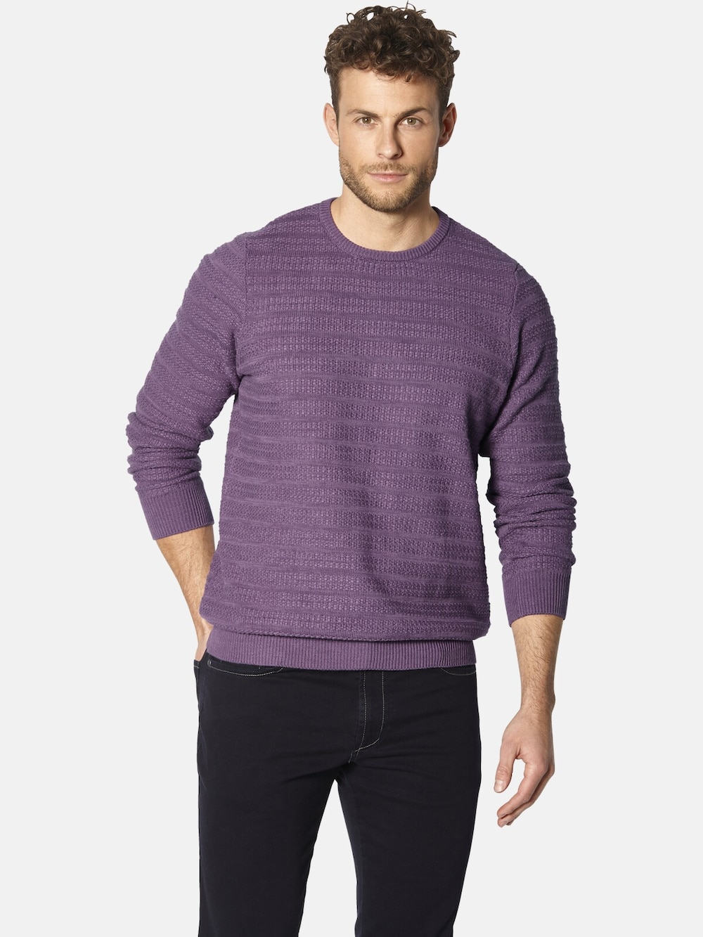 Große Größen Pullover FLOREVARA, Herren, lila, Größe: L, Baumwolle, Happy Size DE Men von Happy Size DE Men