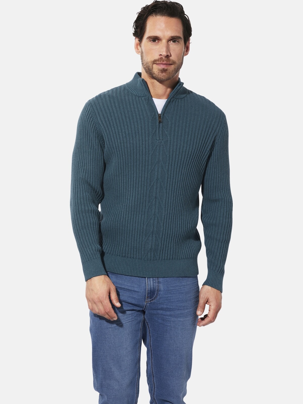 Große Größen Pullover HERMENIO, Herren, türkis, Größe: XXL, Baumwolle, Happy Size DE Men von Happy Size DE Men