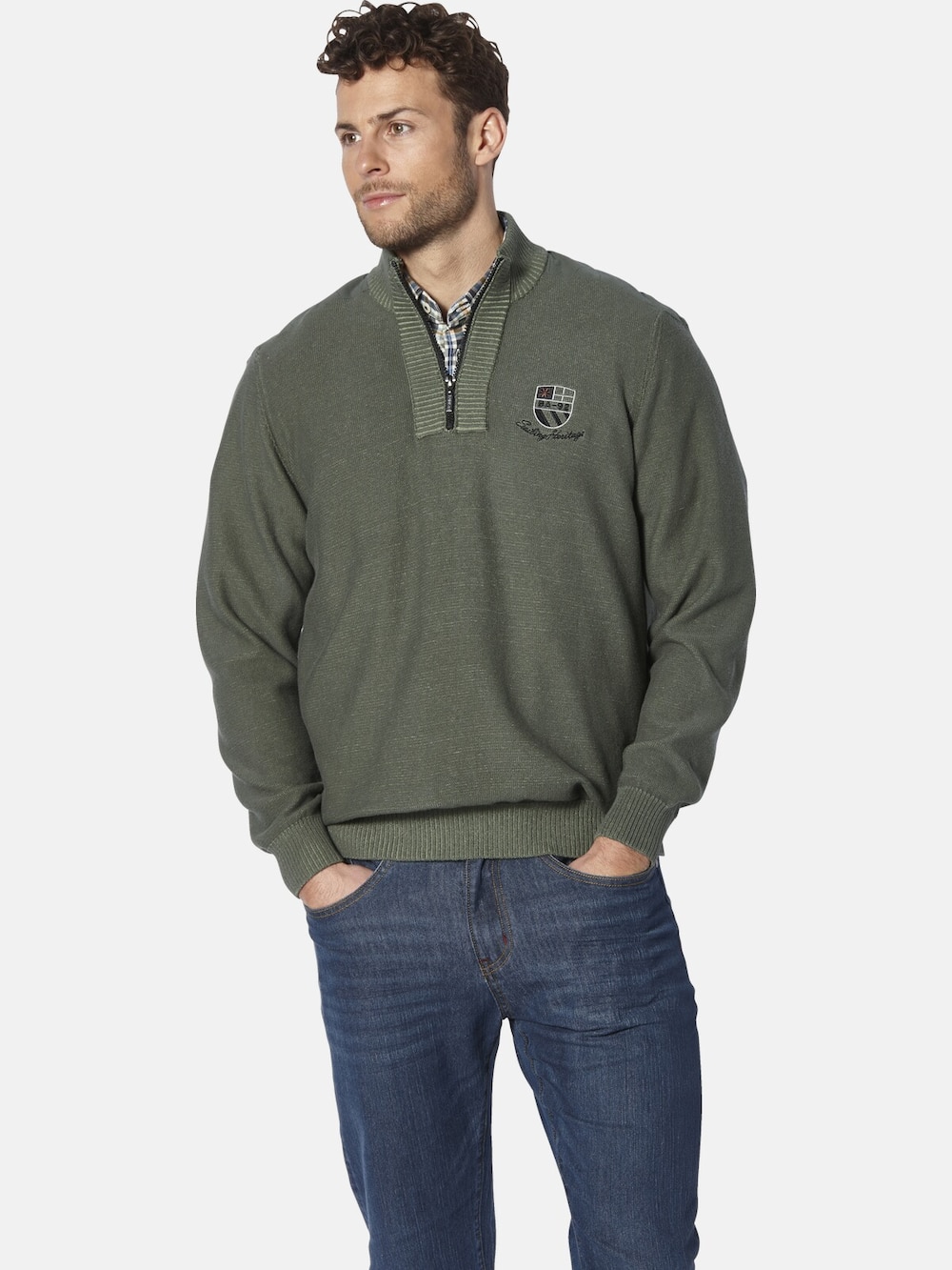 Große Größen Pullover LICARONI, Herren, grün, Größe: XXL, Baumwolle, Happy Size DE Men von Happy Size DE Men