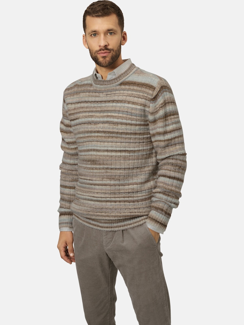 Große Größen Pullover MODAORO, Herren, grau, Größe: 56, Synthetische Fasern/Wolle, Happy Size DE Men von Happy Size DE Men