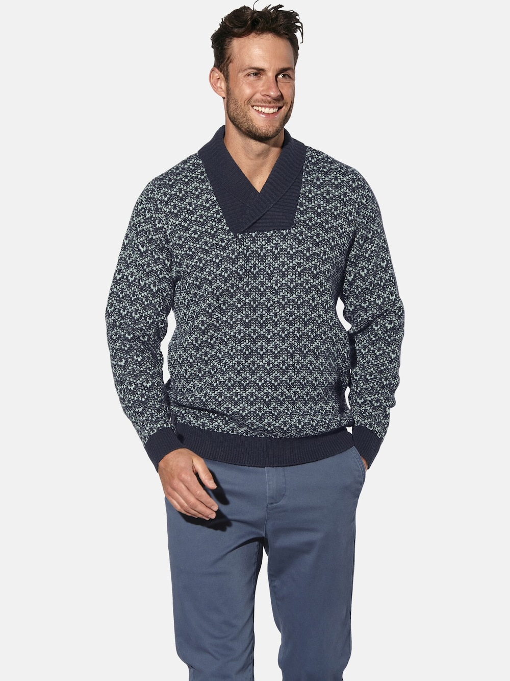 Große Größen Pullover OMARION, Herren, grau, Größe: L, Synthetische Fasern/Baumwolle/Wolle, Happy Size DE Men von Happy Size DE Men