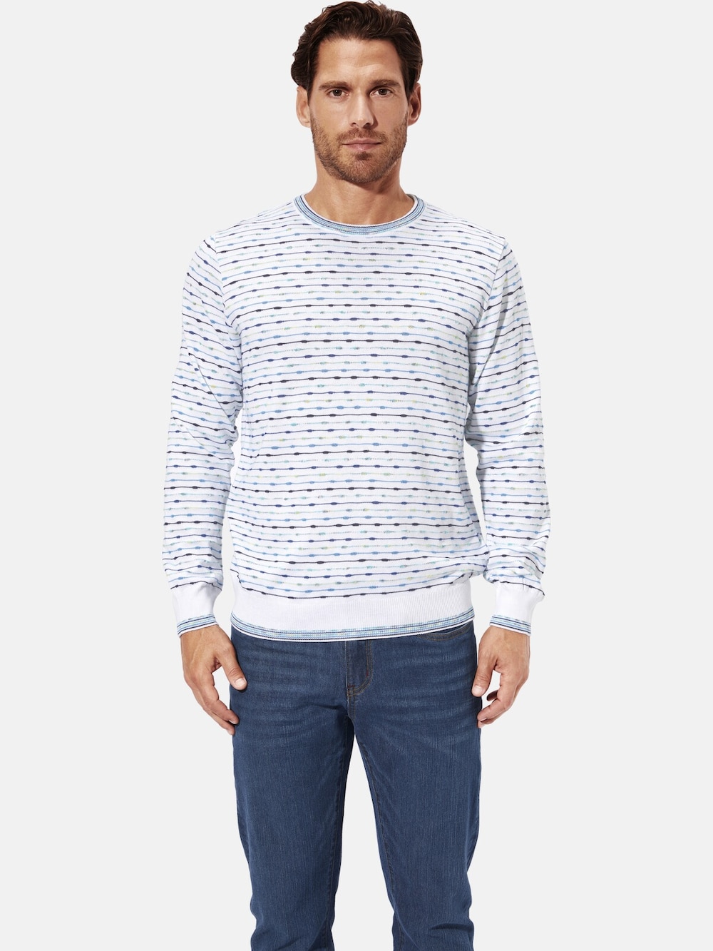 Große Größen Pullover WENCESLAS, Herren, weiß, Größe: XL, Synthetische Fasern/Baumwolle, Happy Size DE Men von Happy Size DE Men