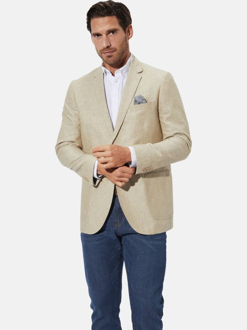 Große Größen Sakko ULDERICO, Herren, braun, Größe: 52, Leinen/Baumwolle, Happy Size DE Men von Happy Size DE Men