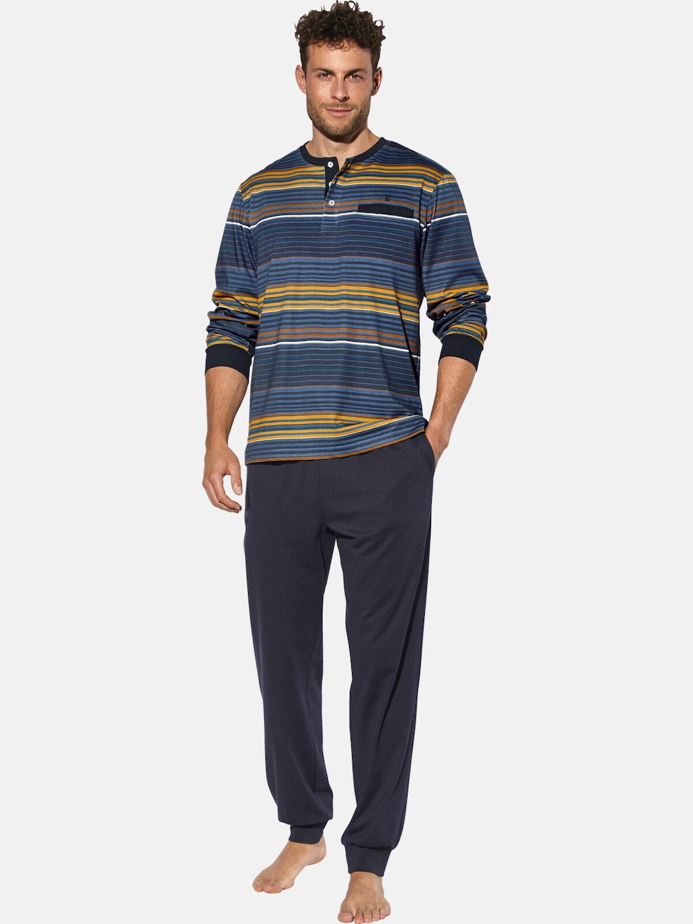 Große Größen Schlafanzug GALANDO, Herren, blau, Größe: XL, Baumwolle, Happy Size DE Men von Happy Size DE Men