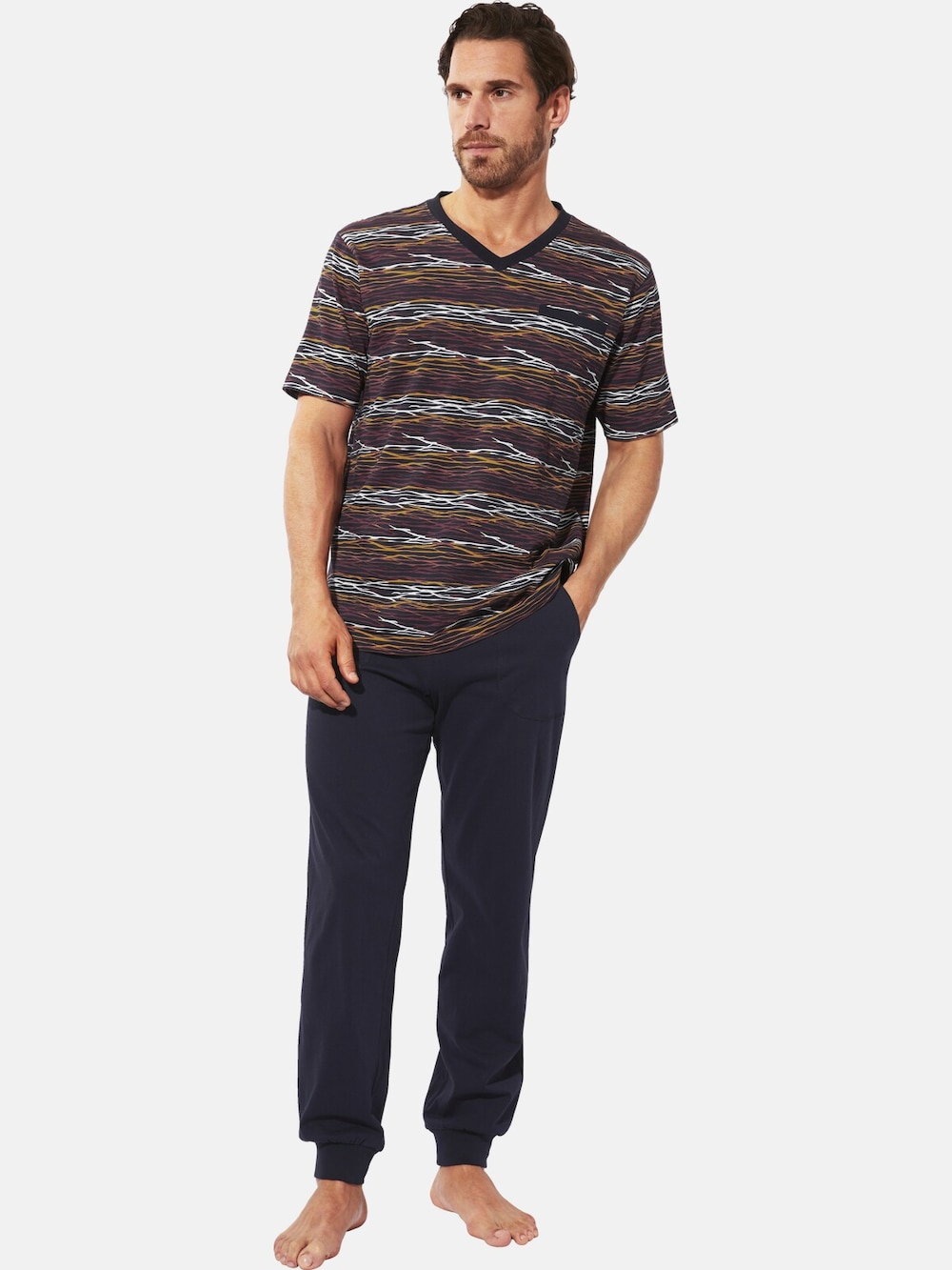 Große Größen Schlafanzug NERANDO, Herren, grau, Größe: XL, Baumwolle, Happy Size DE Men von Happy Size DE Men