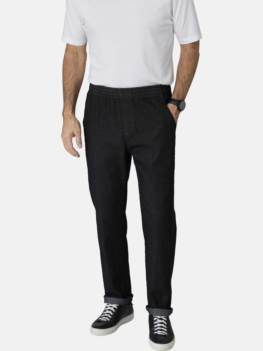 Große Größen Schlupfjeans VIENTTO, Herren, schwarz, Größe: 31, Baumwolle/Polyester, Happy Size DE Men von Happy Size DE Men