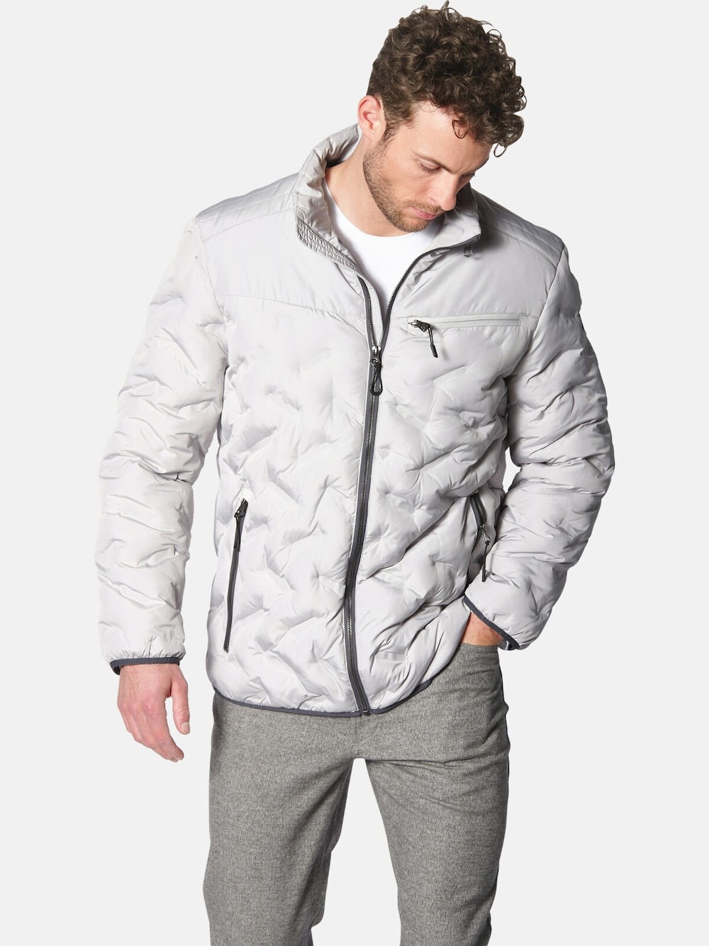 Große Größen Steppjacke LASOTOLLI, Herren, grau, Größe: 54, Polyester, Happy Size DE Men von Happy Size DE Men
