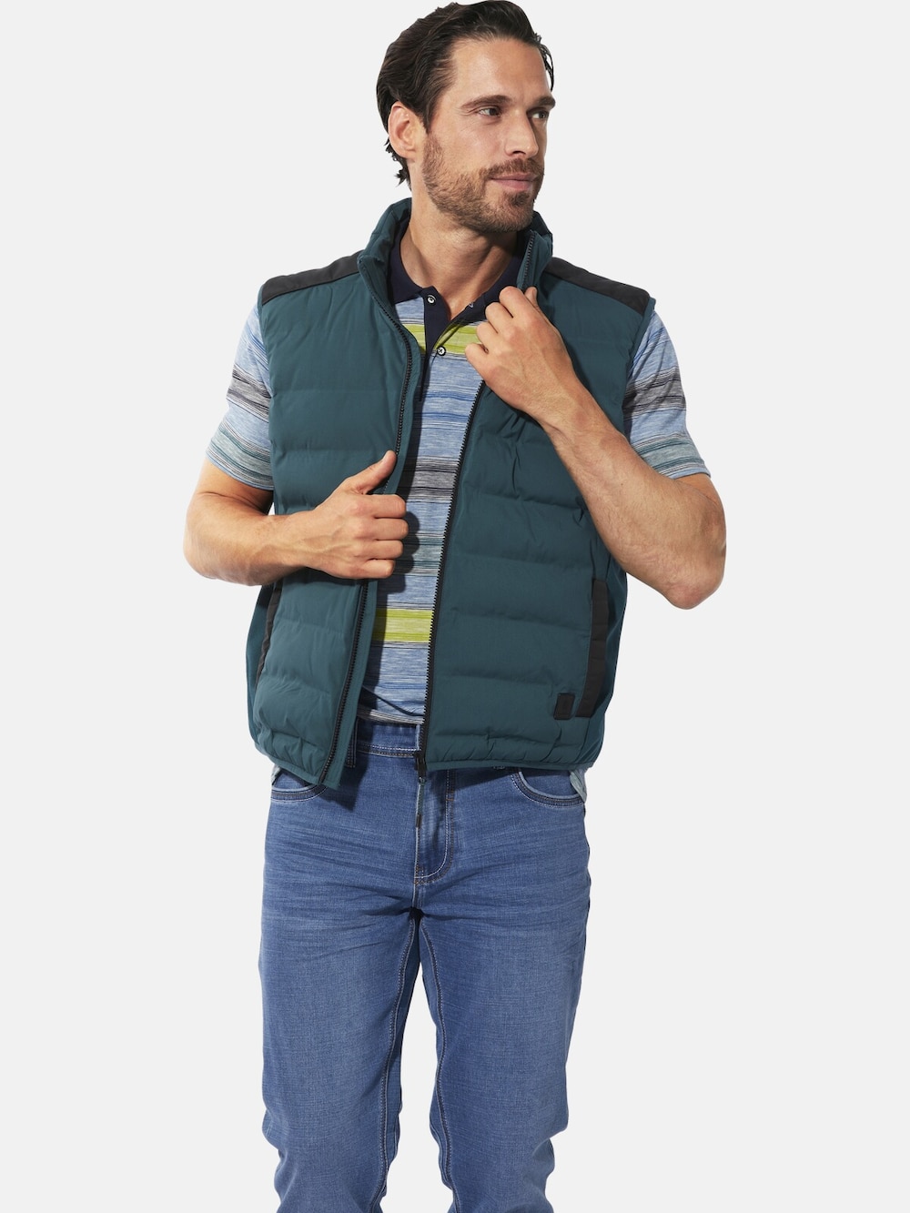 Große Größen Steppweste FARON, Herren, türkis, Größe: 62, Polyester, Happy Size DE Men von Happy Size DE Men