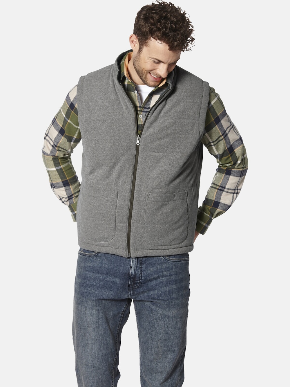 Große Größen Steppweste ROMATICA, Herren, grün, Größe: 56, Baumwolle/Polyester/Viskose, Happy Size DE Men von Happy Size DE Men