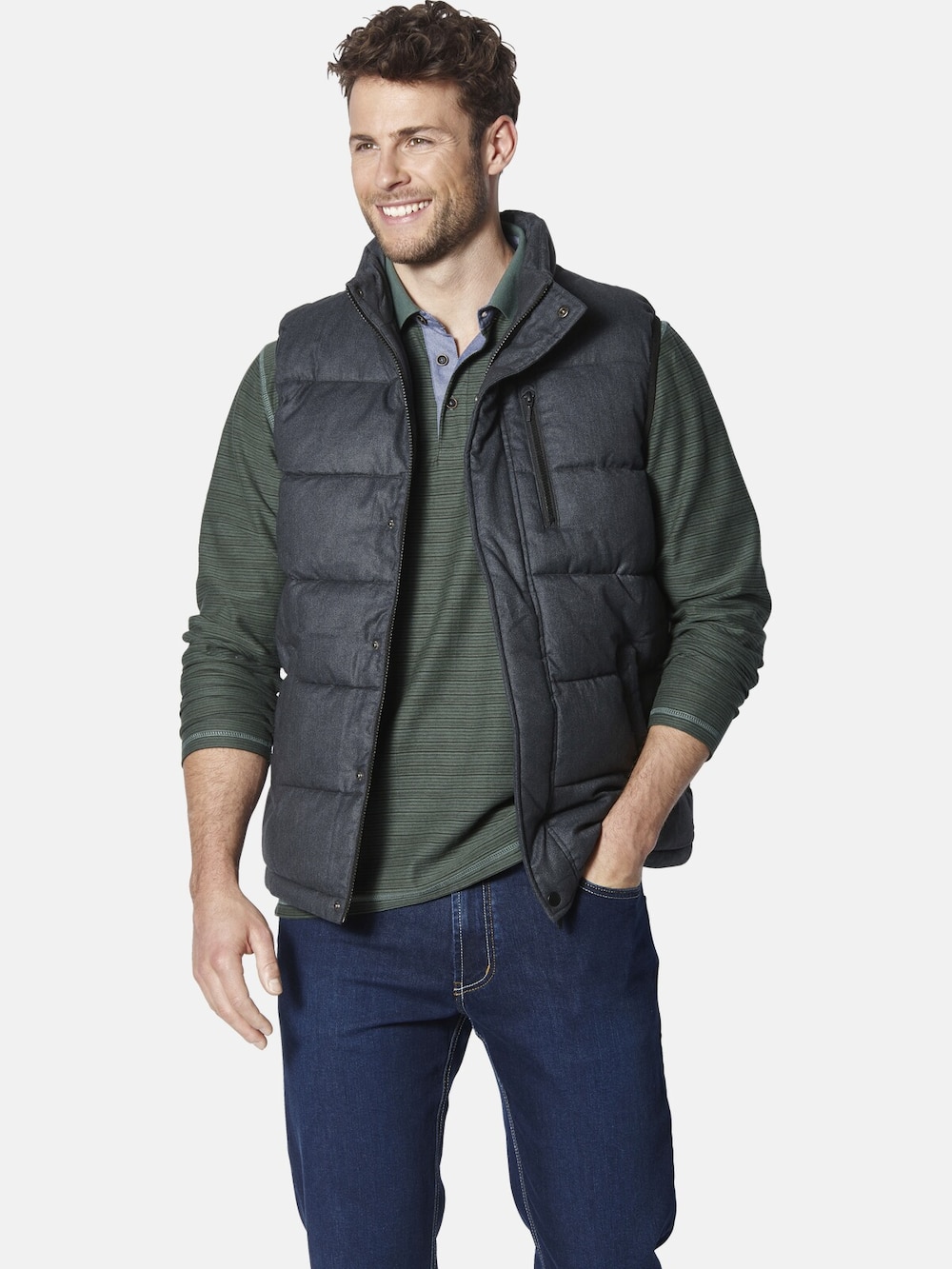 Große Größen Steppweste SERGIOTALA, Herren, grau, Größe: 62, Polyester, Happy Size DE Men von Happy Size DE Men