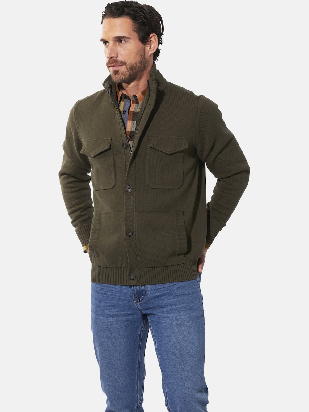 Große Größen Strickjacke HALOR, Herren, braun, Größe: XL, Baumwolle, Happy Size DE Men von Happy Size DE Men