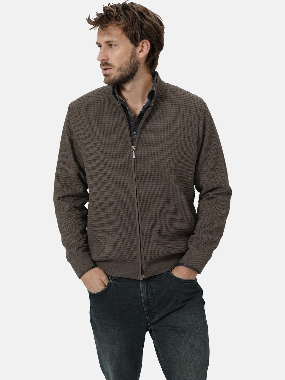Große Größen Strickjacke VELENTTO, Herren, braun, Größe: XL, Baumwolle, Happy Size DE Men von Happy Size DE Men