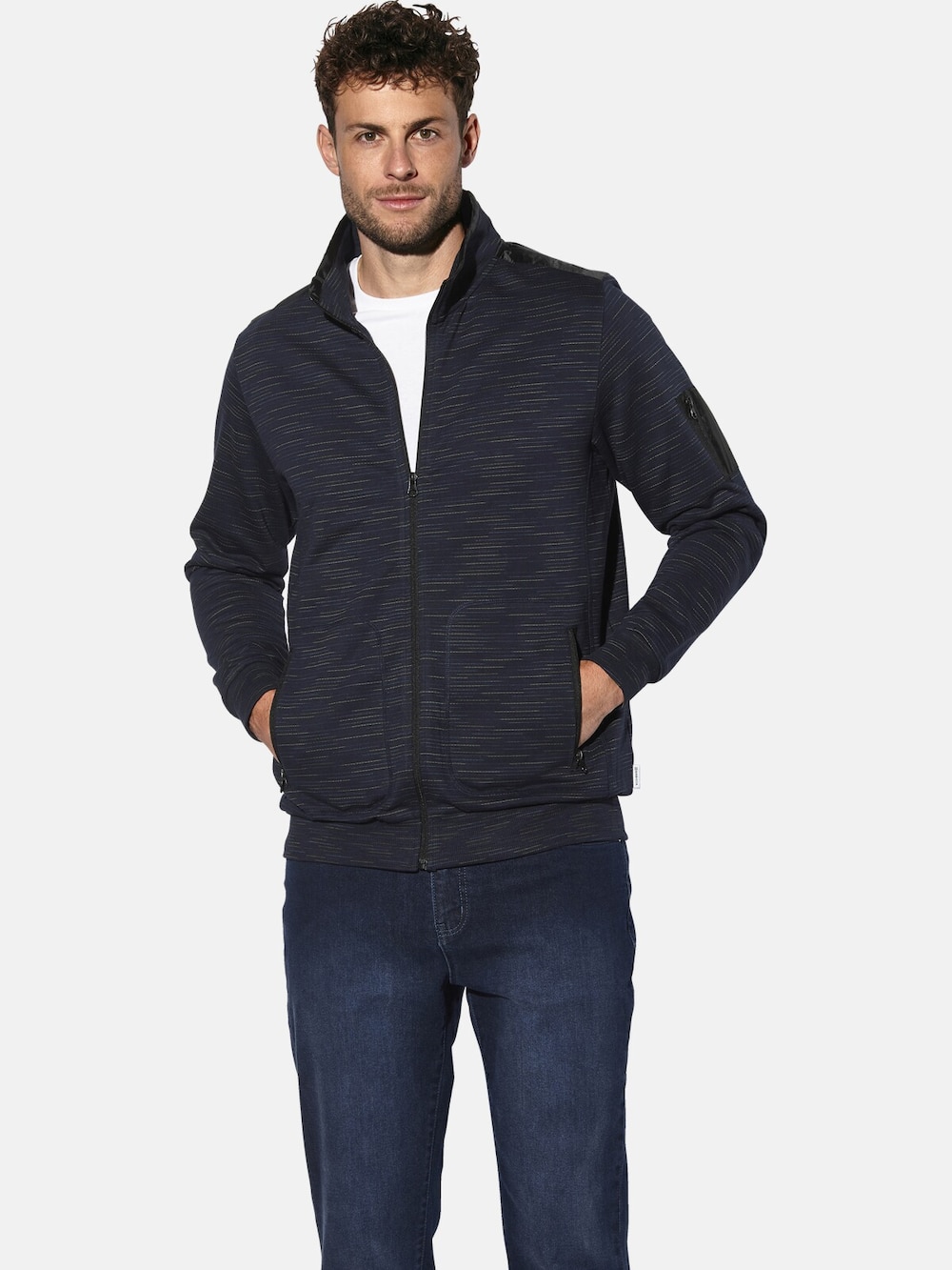 Große Größen Sweatjacke ALVIRO, Herren, grau, Größe: L, Baumwolle/Polyester, Happy Size DE Men von Happy Size DE Men
