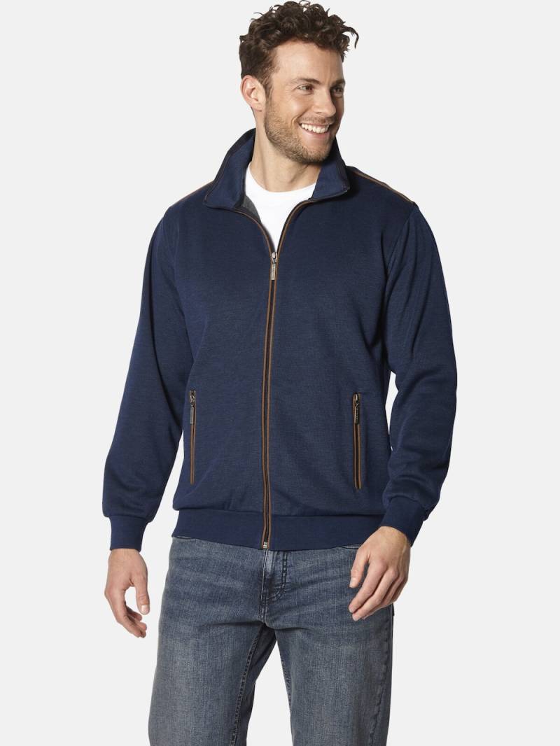 Große Größen Sweatjacke DEOLEZZI, Herren, blau, Größe: XXL, Baumwolle/Polyester/Viskose, Happy Size DE Men von Happy Size DE Men