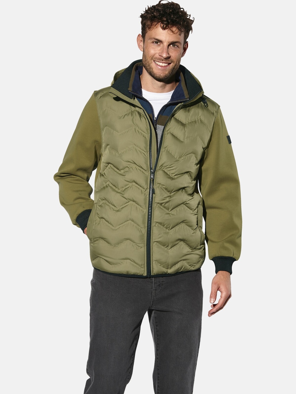 Große Größen Sweatjacke GILAN, Herren, braun, Größe: L, Baumwolle/Polyester, Happy Size DE Men von Happy Size DE Men