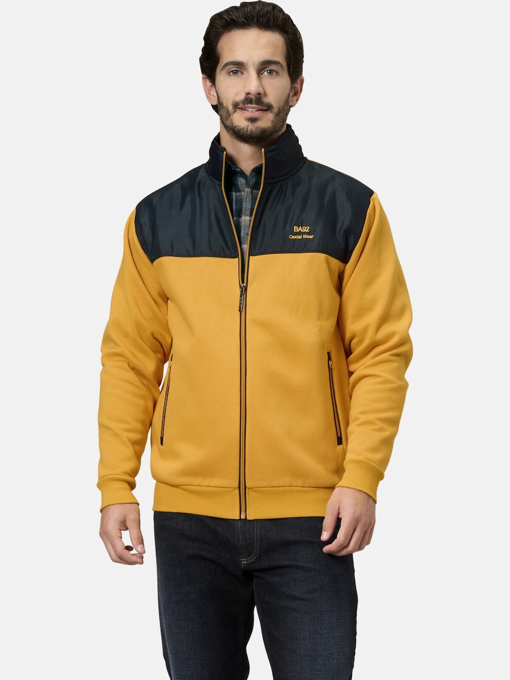Große Größen Sweatjacke LUCIVENZA, Herren, gelb, Größe: 50, Baumwolle, Happy Size DE Men von Happy Size DE Men
